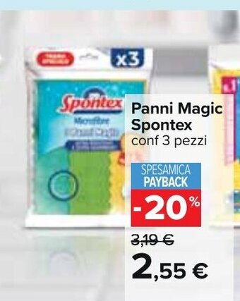 Carrefour Panni Magic Spontex conf 3 pezzi offerta