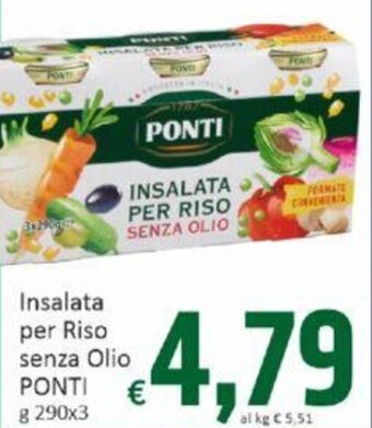Paghi Poco Insalata per Riso senza Olio PONTI g 290 x 3 offerta