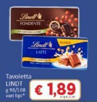 Tavoletta LINDT g 90/100 vari tipi
