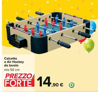 Carrefour Calcetto o Air Hockey da tavolo mis 50 cm offerta