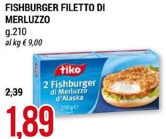 FISHBURGER FILETTO DI MERLUZZO g 210