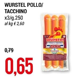 Hardis WURSTEL POLLO/ TACCHINO x3/g.250 offerta