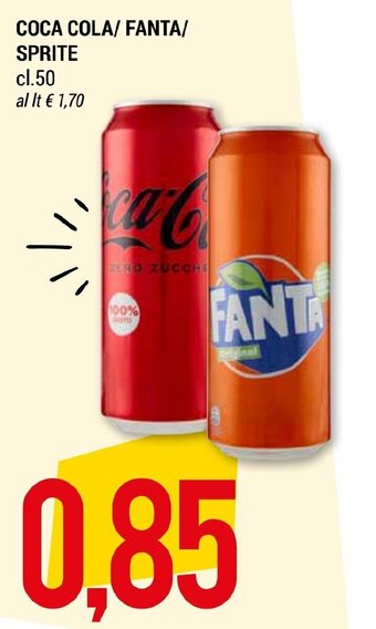 Hardis COCA COLA/FANTA/ SPRITE cl.50 offerta