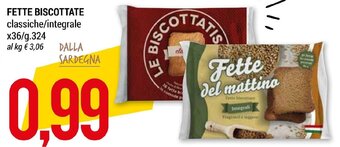 Hardis FETTE BISCOTTATE classiche/integrale x36/g.324 offerta