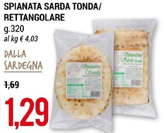 Hardis SPIANATA SARDA TONDA/ RETTANGOLARE g.320 offerta