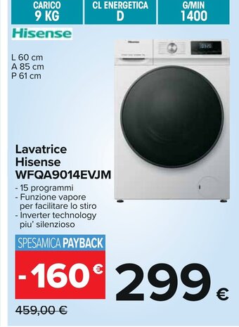 Carrefour Lavatrice Hisense WFQA9014EVJM offerta