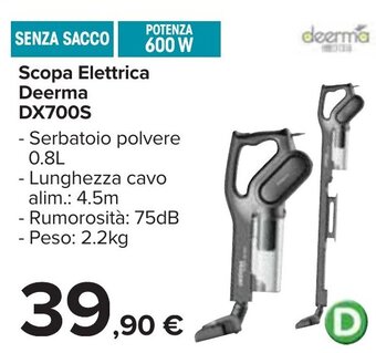 Carrefour Scopa Elettrica Deerma DX700S offerta
