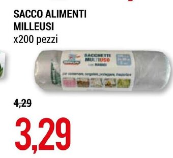 SACCO ALIMENTI MILLEUSI x200 pezzi
