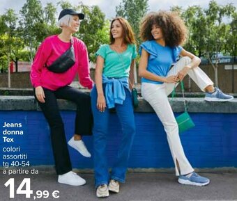 Carrefour Jeans donna Tex colori assortit TG 40-54 offerta