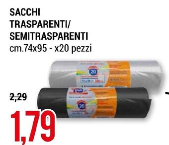 SACCHI TRASPARENTI/ SEMITRASPARENTI cm.74x95 - x20 pezzi