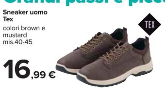 Carrefour Sneaker uomo colori brown e mustard mis.40-45 offerta