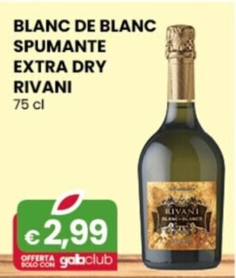 BLANC DE BLANC SPUMANTE EXTRA DRY RIVANI 75 cl