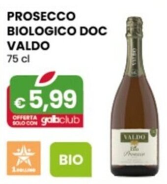 Gala Supermercati PROSECCO BIOLOGICO DOC VALDO 75 cl offerta