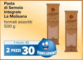 Carrefour Pasta di Semola Integrale La Molisana formati assortiti 500 g offerta
