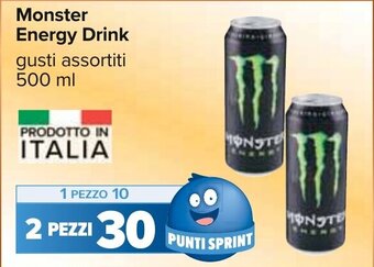 Carrefour Monster Energy Drink gusti assortiti 500 ml offerta