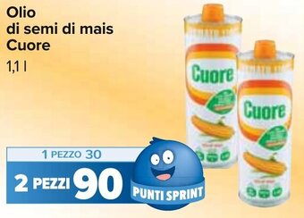 Carrefour Olio di semi di mais Cuore 1,1 l offerta