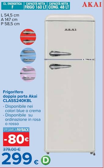 Frigorifero doppia porta Akai CLASS240KBL