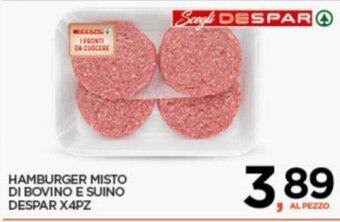 Interspar HAMBURGER MISTO DI BOVINO E SUINO DESPAR X4PZ offerta