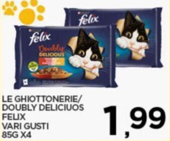 Interspar LE GHIOTTONERIE/ DOUBLY DELICIUOS FELIX VARI GUSTI 85G X4 offerta