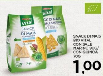 Interspar SNACK DI MAIS BIO VITAL CON SALE MARINO 90G/ CON QUINOA 70G offerta
