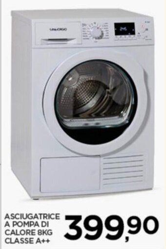 ASCIUGATRICE A POMPA DI CALORE 8KG CLASSE A++