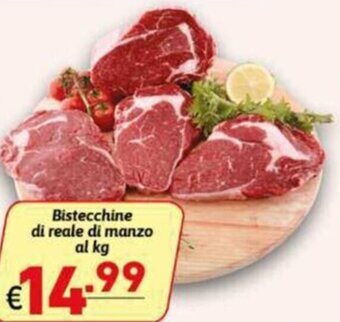 Ipercarni Bistecchine di reale di manzo al kg offerta
