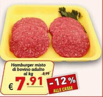 Ipercarni Hamburger misto di bovino adulto al kg offerta