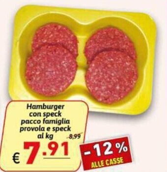 Hamburger con speck pacco famiglia provola e speck al kg