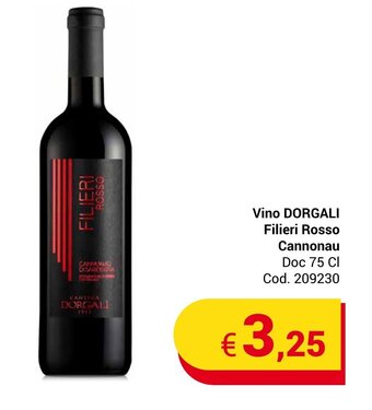 Centro Cash Vino DORGALI Filieri Rosso Cannonau Doc 75 Cl offerta