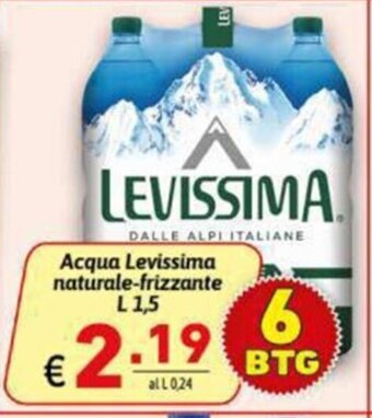 Ipercarni Acqua Levissima naturale-frizzante L1,5 offerta