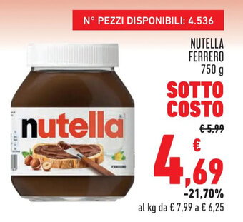 Conad Margherita NUTELLA FERRERO 750 g offerta
