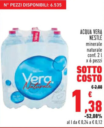 Conad Margherita ACQUA VERA NESTLE minerale naturale conf. 2 l x 6 pezzi offerta