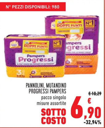 PANNOLINI, MUTANDINO PROGRESSI PAMPERS pacco singolo misure assortite