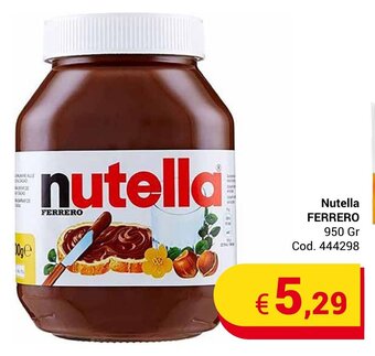 Centro Cash Nutella FERRERO 950 Gr offerta