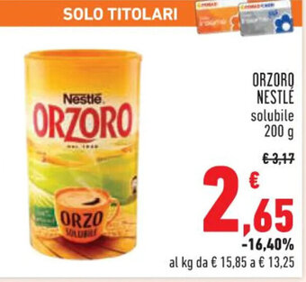 Conad Margherita ORZORO NESTLÉ solubile 200 g offerta