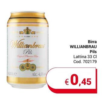 Centro Cash Birra WILLIANBRAU Pils Lattina 33 CI offerta