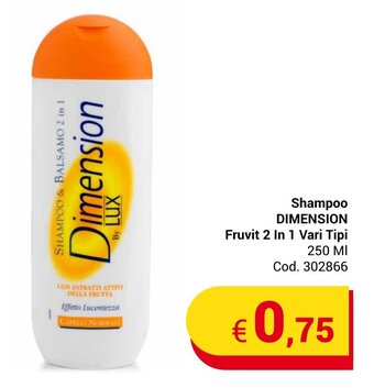 Shampoo DIMENSION Fruvit 2 In 1 Vari Tipi 250 Ml