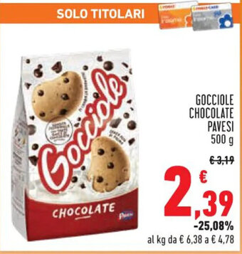 Conad Margherita GOCCIOLE CHOCOLATE PAVESI 500 g offerta