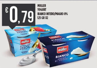 Euroesse MULLER YOGURT BIANCO INTERO/MAGRO 0% 125 GR X2 offerta
