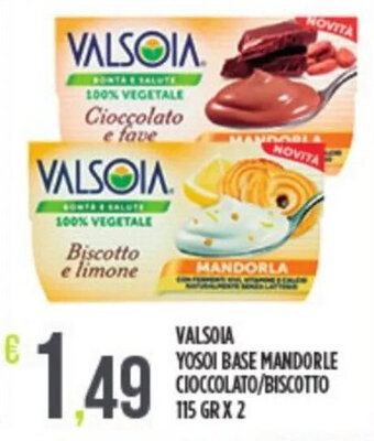 VALSOIA YOSOI BASE MANDORLE CIOCCOLATO/BISCOTTO 115 GRX 2