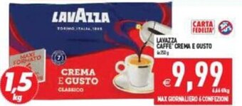Supermercati Agorà LAVAZZA CAFFE CREMA E CUSTO 1,5 kg offerta