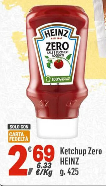 Supermercati Dok Ketchup Zero HEINZ g. 425 offerta