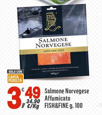 Supermercati Dok Salmone Norvegese Affumicato FISH&FINE g. 100 offerta