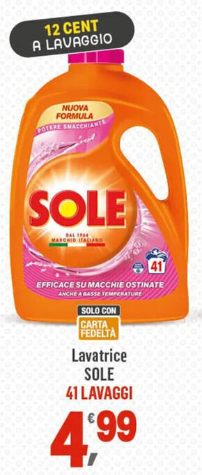 Supermercati Dok Lavatrice SOLE 41 LAVAGGI offerta