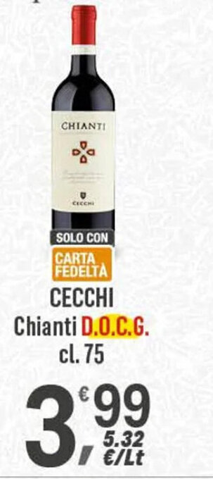 Supermercati Dok CECCHI Chianti D.O.C.G. cl.75 offerta