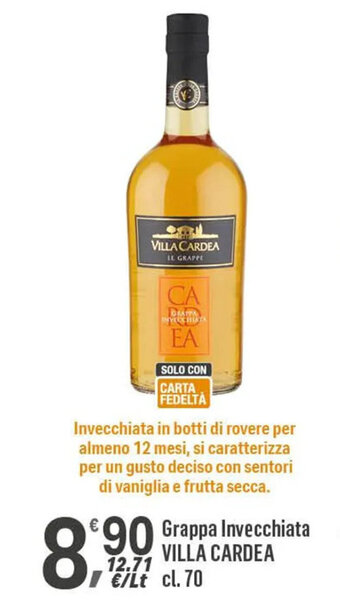 Supermercati Dok Grappa Invecchiata VILLA CARDEA cl. 70 offerta