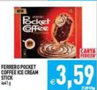 Supermercati Agorà FERRERO POCKET COFFEE ICE CREAM STICK 4x41 g offerta