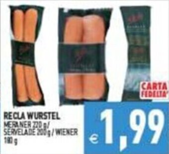 Supermercati Agorà RECLA WURSTEL MERANER 220 f SERVELADE 200g/WIENER offerta