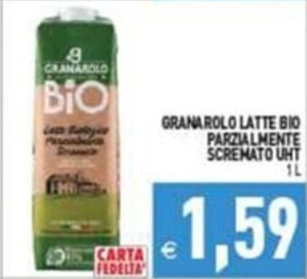 Supermercati Agorà GRANAROLO LATTE BIO PARZIALMENTE SCREMATO UHT 1 L offerta