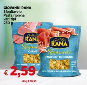 In Coop GIOVANNI RANA Sfogliavelo Pasta ripiena vari tipi 250 g offerta